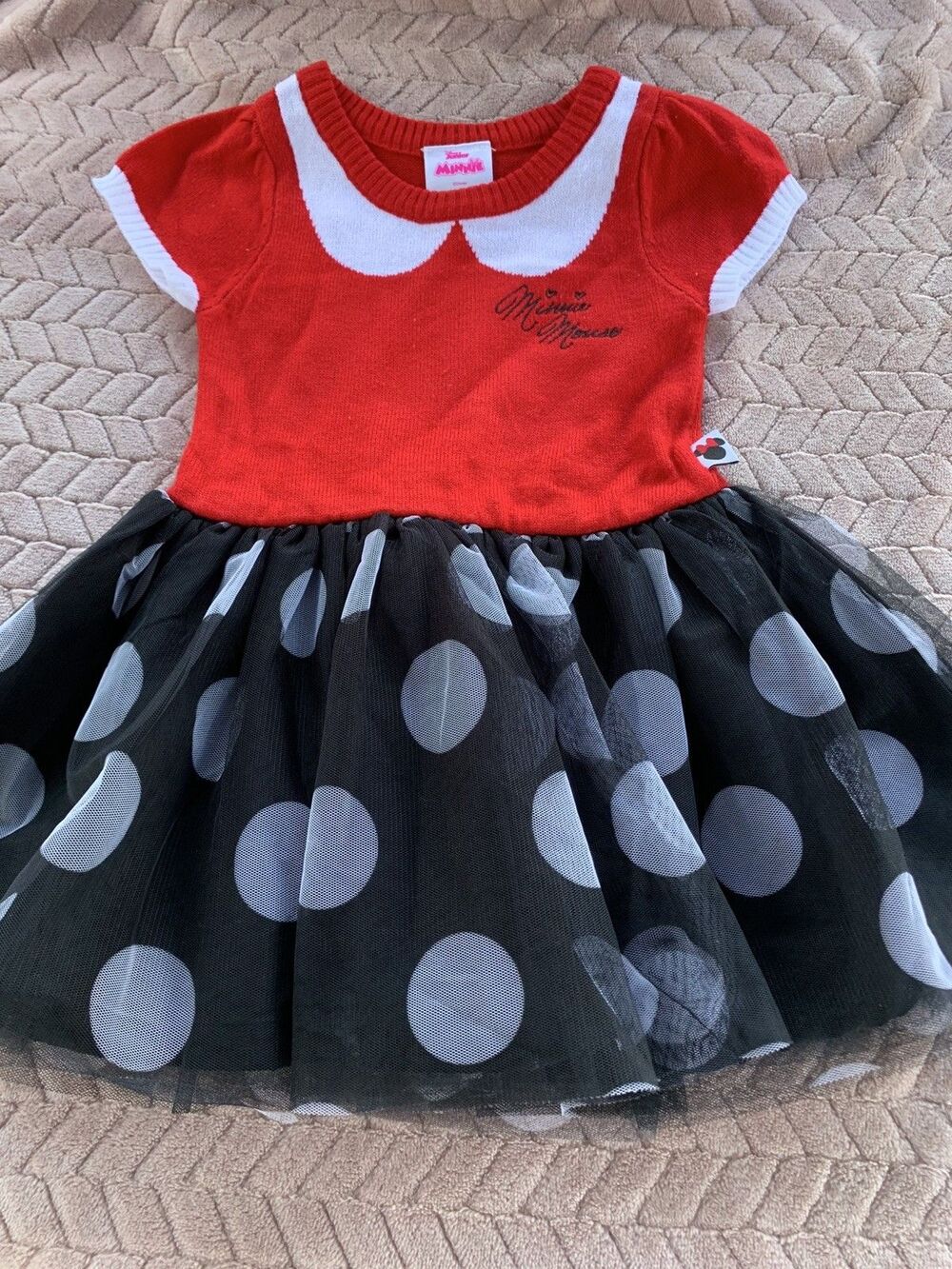 Disney Junior Minnie Mouse Girls 2T Red/Black/White Polka Dot Tutu Dress